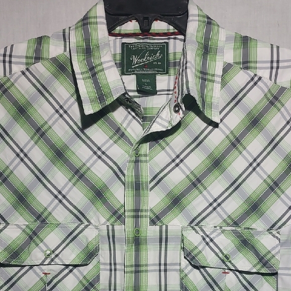 Woolrich Other - Woolrich Outdoor Performance Blend Lightweight Snap Button Plaid Mens Shirt Lrg